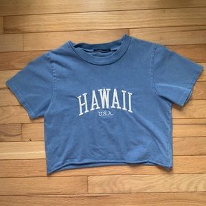 Brandy Melville- Crop blue Hawaii top